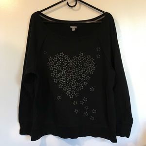 Black Aerie Sweatshirt with Silver Stars size L